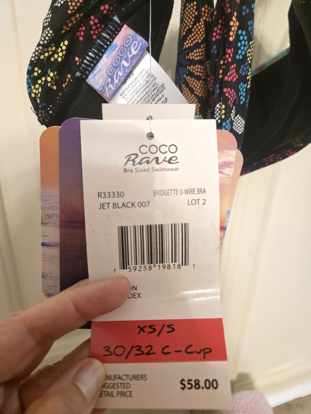 Light Blue Floral Ruffle Coco Rave Bikini Top - Picture 4 of 4